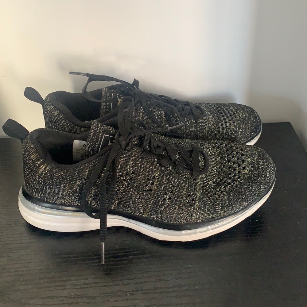 APL black with gold speckle sneakers size 6.5